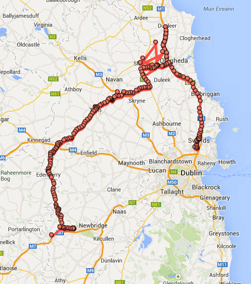 Google Map Location History Ireland 2013